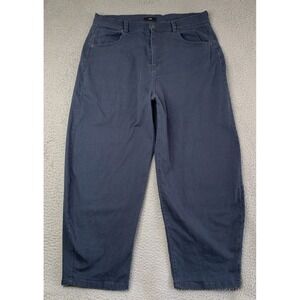 Ruti Pants Womens Waist 34" Wide Leg Barrel Like High Rise Blue Ruti Size 4